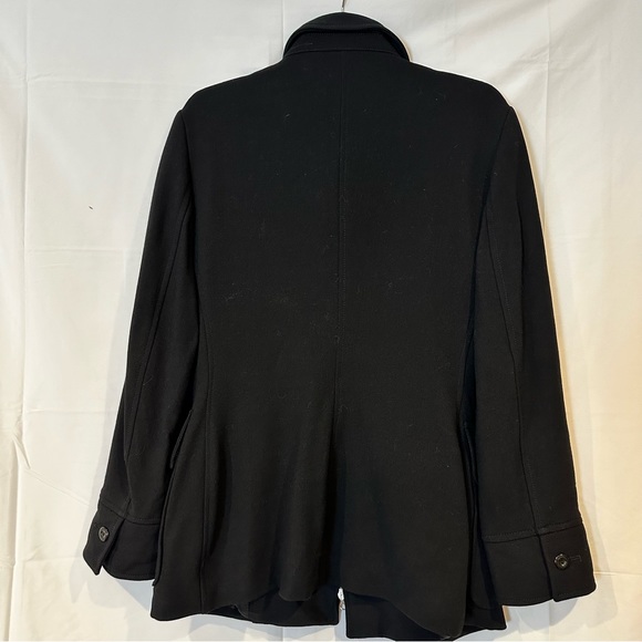 Zara Classic concepts wool blend coat sz 44/12 Black Zip Up Pockets Md In Spain - Picture 7 of 16